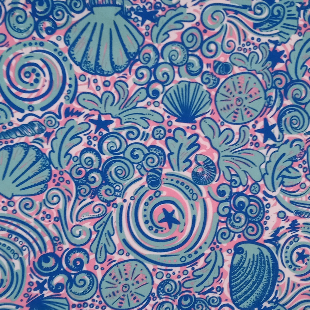 🌊Simply Southern🌊 - Blue/Pink/White Seashell Swirl Sleeveless Stretch Dress - Picture 4 of 10